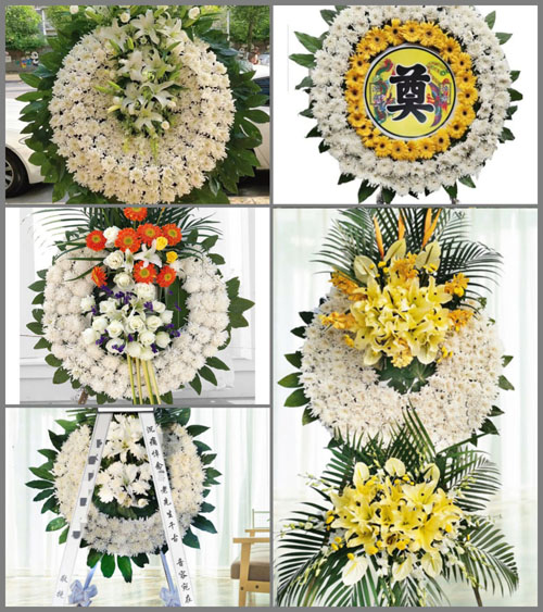 山东青岛即墨市北安街道周集村花圈速递